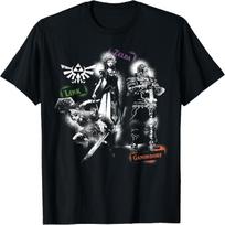 Nintendo Zelda Link The Princess Ganondorf Splatter T-Shirt T-Shirt S įvairiaspalvis