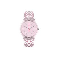 SWATCH Unisex 41mm Pink Watch SUOP109 SUOP109 Pink white