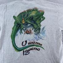Vintažiniai Karibų sielos marškinėliai L/XL Pilki Iguanos U Wanna Tee Pagaminta JAV 90-tieji Metai Paplūdimys XL