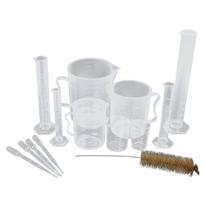 Matavimo cilindrų ir kolbų rinkinys, mokyklų mokslo laboratorijoms, 10ml-100ml cilindrai 50ml-1000ml kolbos Pipetės rinkinys 1 gray