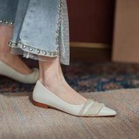 Women High Heels Sexy Beading Shoes Female 2025 New Red Velvet Pumps Pointed Toe  Wedding Shoes 34