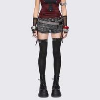 Fashionable Punk Elastic Black Knee High Spike Rivet Decoration Border Subculture Y2K Streetwear Knee High Socks Long Tube Socks One Size juoda