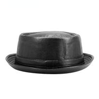 Naujas Mados Vyriškas Juodas Odinis Trilby Skrybėlė Vyriška Fedora Kepurė Retro Moteriška Rudeninė Prekės Ženklo Porkpie Kepuraitės Vyriškos Vintažinės Džiazo Skrybėlės 56-58cm gray