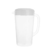 Plastic Water Pitcher with Lid Large Capacity 2000ml Durable Handle for Household Kitchen Use One Size white