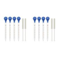 Aug. 8X 10Ml Glass Pipette Dropper Lab Graduated Dropper Glass Liquid Pipette With Cleaning Brush For Liquid Essential Oil