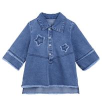 LUSON Girls' Casual Denim A-Line Dress 90 mėlyna