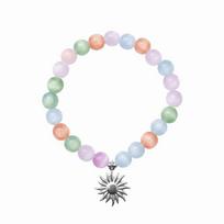 UV Reaktyvus karoliukų apyrankių rinkinys Keičiančios spalvos katės akies chokeris Festivalio papuošalai Bracelet Silver