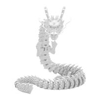 Dragon Articulated  Toy - 3D Printed - Many Color Choices - Desk - Stress Toy One Size balta