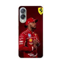 Phone Case - Ferrari - Lewis Hamilton - Silicone - Black - Samsung Galaxy S25 Edge juoda
