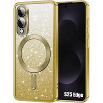 Protective case - BOOLING - for Samsung Galaxy S25 Edge - Soft silicone - Gold - Shockproof auksas