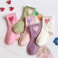 5 Pairs Girls Mid-Calf Socks 1-14 Years Quick-Dry Polyester High Elasticity Anti-Wrinkle Athletic Non-Slip S
