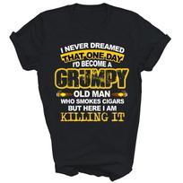 A Grumpy Old Man Who Smokes Cigars Unisex Shirt Gift 4XL