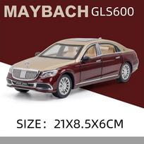 1:24 Mercedes Benz Maybach GLS600 lydinio modeliniai automobiliai lieto metalo žaislinis automobilis modelis su garsu ir šviesa transporto priemonių žaislai modeliai dovanos vaikams ruda