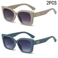 2/6PCSNew Sunglasses For Women With High-end Sunglasses Square Internet Celebrity Hottest Driving Anti-ultraviolet Rays 3204