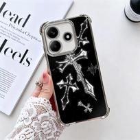 Gothic Cyber Sigil Cross Soft Phone Case For Xiaomi Redmi Note 14 15 Pro Plus 13 12 11S 11T 5G 10 9S 9 Plating Anti-Fall Fundas Redmi Note 10 Pro 4G