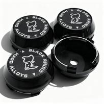 AAYP1 4pcs Black Rhino Logo Emblem Car Wheel Center Caps 60MM 56MM Wheels Hub High Cap Rhinoceros Badge Rim Hubcaps Cover Accessories (as the picture,Black Rhino Badge&4pcs High Caps)