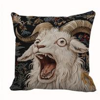 Short Plush Material Pillowcaseexquisite Goat-Printed Cushion Covers: Fantasy-Inspired Decor For Your Home Sofa Cushion Cover Ho Peach skin 18*18(CM)-1Pcs