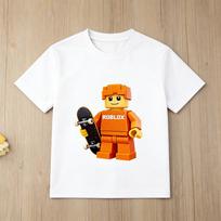 Kids Roblox Game TShirt Cartoon Skateboard Print Short Sleeve Cotton Tee Boys Girls Casual Summer Tops 100