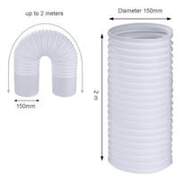 Lanksti PVC oro kondicionieriaus išmetimo žarna, 2 metrų ilgio, kairiarankė spiralinė konstrukcija, patvari ir lengva, vėdinimo sistemoms One Size