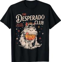 Desperado Club Mama Needs a Night Off Funny Cat T-Shirt L