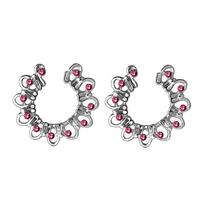 Sexy Fake Piercing Nipple Rings for Women Hollow Pattern Nipple Clamp 316L Stainless Steel Beach Party Chest Decor Body Jewelry