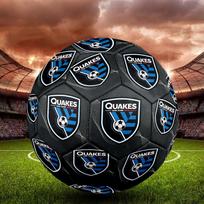 San Jose Earthquakes Indoor Soccer Ball Size 5 Colorful All Ages Machine Stitched PVC Competition Ready Durable High-Bounce