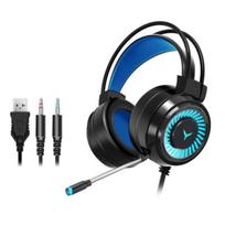 G58 LED šviesos žaidimų ausinės Stereo laidinės žemų dažnių ausinės su mikrofonu PC/nešiojamam kompiuteriui juoda