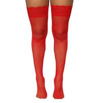 Hot Women's Stockings Sexy Lace Elastic Knee High Long Socks Purple Pink Green Red Black Fishnet Hosiery Erotic Lingerie medias one size
