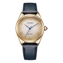 Citizen Eco-Drive Kvarcinis Laikrodis Su Geltonu Ciferblatu Moteriški Laikrodžiai EM1143-14Z EM1143-14Z