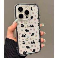 Strawberry black cat for iPhone17ProMax iPhone case 15/13/1 2/14 all-inclusive soft case 11 apple 17promax