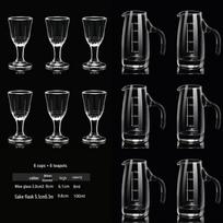 Glass Baijiu Decanter and Wine Glass Set