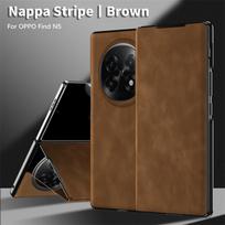 Luxury Nappa Stripe Flip Leather Phone Case for Oppo Find N6 / Find N5 Full Protective Stand Cover & Pen Slot  & Stylus Pen Opp Bag&For Oppo Find N5 5G 8.12"