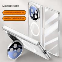 Magsafe Magnetic Transparent Privacy Screen Tempered Glass Protector Case For OPPO Find N5 Spring Hinged Holder Back Cover For OPPO Find N5