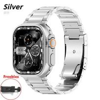 Titanium Metal Strap for Apple Watch Band Ultra 3 49mm 46mm 45mm 44mm 42mm Luxury Men Bracelet Iwatch Series 11 10 9 8 7 6 SE 5 4 41mm 40mm 38mm 38mm 40mm 41mm sidabras
