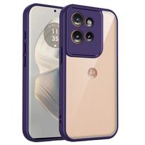 For Motorola Thinkphone 25 Edge 50 Neo dėklas Silikoninis buferis Oro pagalvėlė Skaidrus matinio paviršiaus galinis dangtelis Kietas telefono dėklas Moto S50 5G Pc + tpu&Motorola Edge 50 Neo violetinė