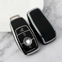 TPU automobilio raktų dėklo dangtelis, skirtas Mercedes-Benz ABCEGS klasės CLA CLS GLA GLB GLC GLE GLS EQA EQB EQC 3 mygtukų automobilių priedai juoda