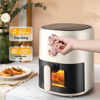 Midea Electric Air Fryer with Non-stick Baking Pan, Light Smoke Feature, French Fry Maker (Model: MF-KZE459X9BD) balta