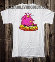 Retro Meninė Naujoviška Marškinėliai Kepant Šoninę Kiaulės Chopperis Baikeriui Vanneris 80-tieji 2XL