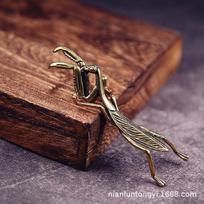Solid Brass Mantis Figurine Desktop Decor Art Sculpture Insect Ornament Modern Home Office Decoration Mantis