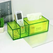 Multifunctional TV Remote Control Holder with Tissue Box Remote Box/Tray Storage Organizer for Media Player,Heater Controllers žalia
