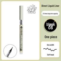 High-Capacity Black Waterproof Fine Liner Brush Pen for Students & Artists