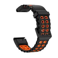 Two-Tone Sports Silicone Band For Garmin Fenix 8 Pro 47mm 51mm 7 7X 6 6X 5 5X Plus/Epix/Quatix/Tactix/Enduro Watch Strap 26/22mm QuickFit 26mm black
