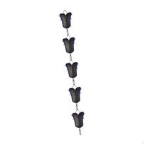 Dekoratyvus lietaus latakas lauko vandens surinkimui Flower Shaped black