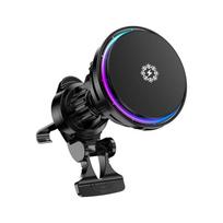 Car Wireless Charger Magnetic QI2 Ice Cooling RGB Fast Charging Radiator For Magsafe iPhone 16 15 14 13 12 Sansung Phone Holder juoda