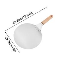 Pizza Shovel Pastry Tools Pizza Peel Round Stainless Steel Non-stick Pizza Paddle Spatula With  Wooden Handle Baking Pizza Peel