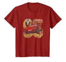Disney Pixar Cars 2 Lightning Mcqueen 95 Antique Poster T-Shirt_ S brown