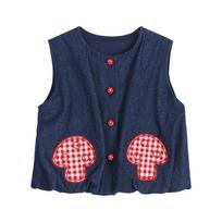 LUSON Infant Girls' Floral Sleeveless Vest 73 džinsinio mėlyna spalva