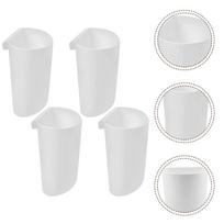 4 Pcs Cup Stand Storage Basket Cart Holder Trash Hanging Cups for Rolling Scraps Can White Accessories Waste Bin 12.00X11.70X7.00CM balta