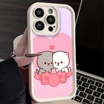 Phone Case for iPhone 17 Air 16E 15 16 Pro Max Cartoon Cute Peach Goma Cover 14 Plus 13 12 Mini Soft Shell Silicone Fundas iPhone 12