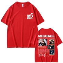 Classic Vintage King of Pop Michael Jackson Graphic T Shirts Men Women Fashion Retro Gothic Rock Short Sleeve Tshirt Streetwear S red